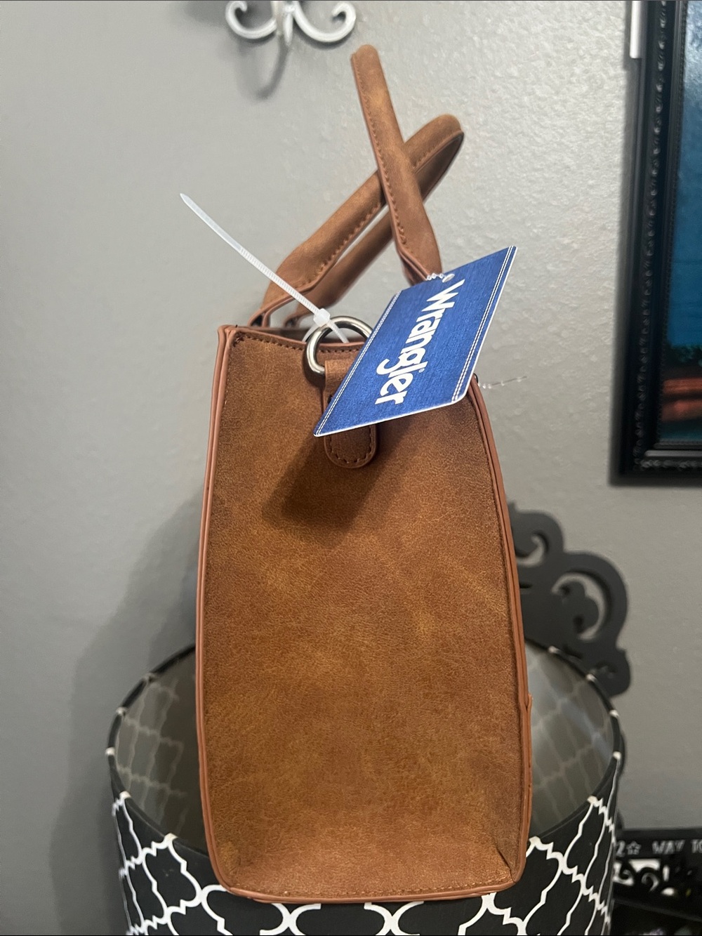 Wrangler embroidered & studded boot scroll tote bag - Picture 7 of 12